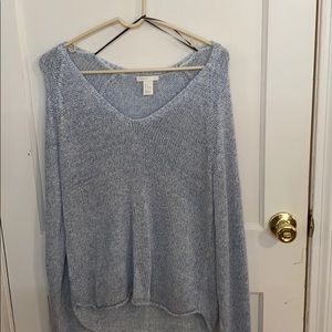 blue oversized crochet sweater size small